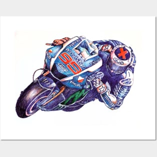 Ballpoint Sketching MotoGP Team No 99 Lorenzo Posters and Art